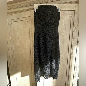 Jill Stuart Black Floral Lace Midi Dress